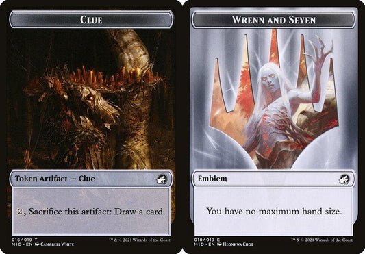 Clue (016) // Wrenn and Seven Emblem (018) Double-Sided Token - Foil