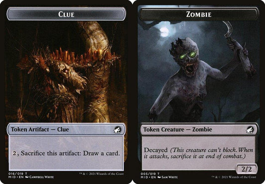 Clue (016) // Zombie (005) Double-Sided Token