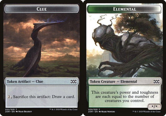 Clue (022) // Elemental (020) Double-Sided Token - Foil