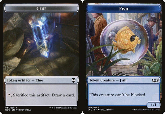 Clue (034) // Fish (004) Double-Sided Token