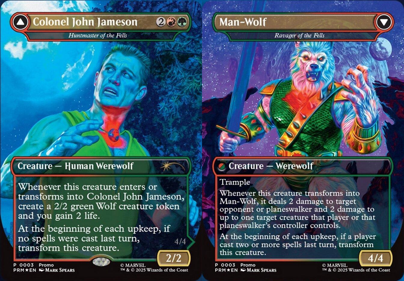 Colonel John Jameson //  Man-Wolf [Huntmaster of the Fells // Ravager of the Fells] (0003) (Borderless) (LMAR) - Foil