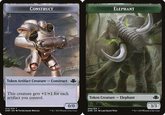 Construct (014) // Elephant (009) Double-Sided Token - Foil