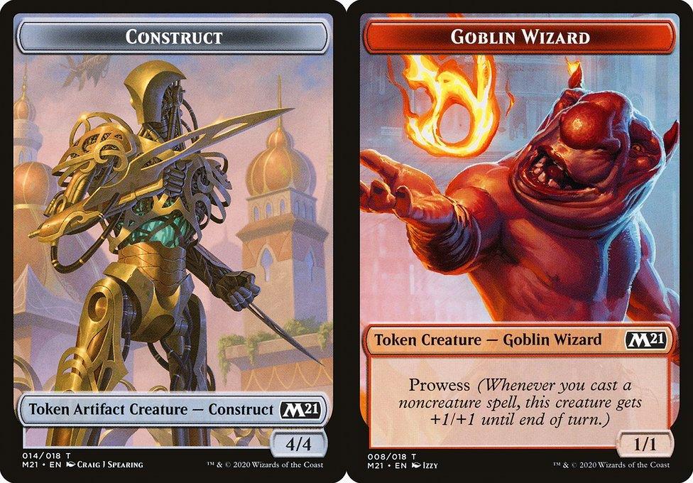 Construct (014) // Goblin Wizard (008) Double-Sided Token - Foil