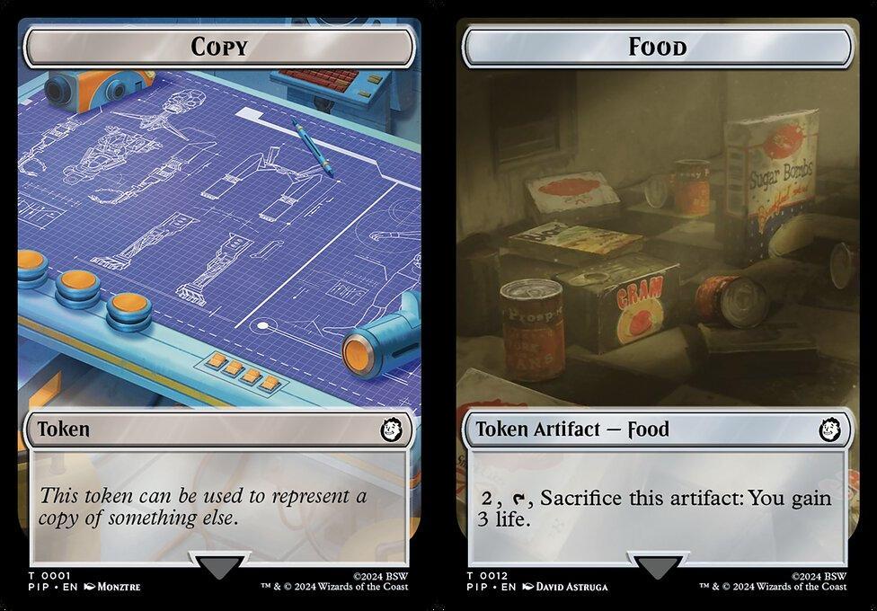 Copy (0001) // Food (0012) Double-Sided Token - Foil