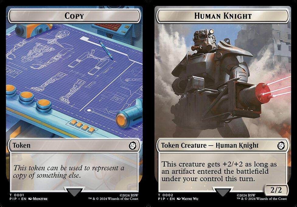 Copy (0001) // Human Knight (0002) Double-Sided Token