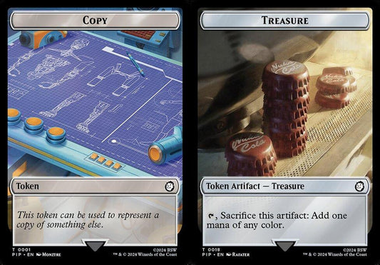 Copy (0001) // Treasure (0018) Double-Sided Token - Foil
