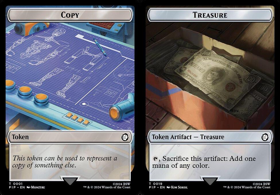 Copy (0001) // Treasure (0019) Double-Sided Token - Foil