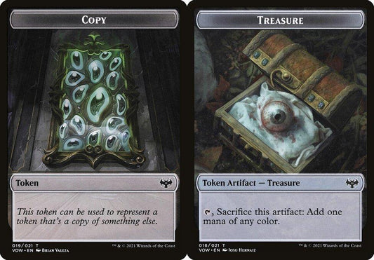 Copy (019) // Treasure (018) Double-Sided Token - Foil