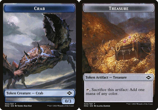 Crab (002) // Treasure (020) Double-Sided Token - Foil
