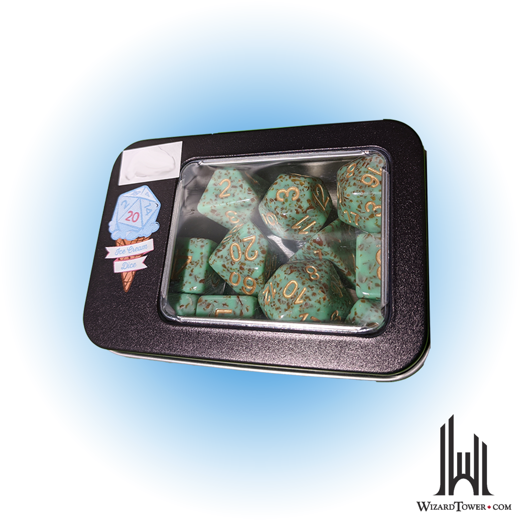 Dice Set - Ice Cream Mint Chocolate Crit Gold 7ct
