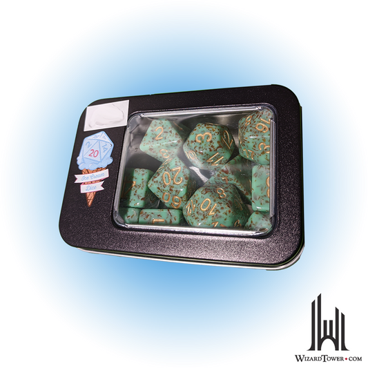 Dice Set - Ice Cream Mint Chocolate Crit Gold 7ct