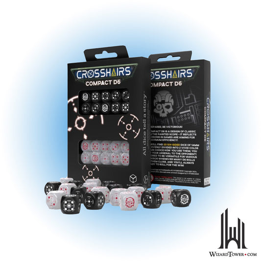 Dice Set - Crosshairs Compact Black / Pearl d6 20ct