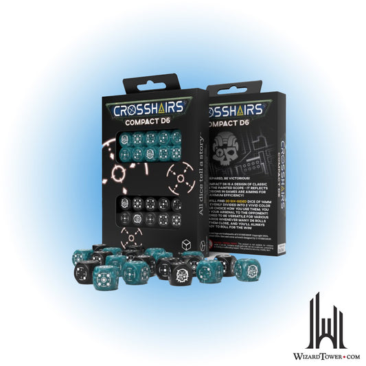 Dice Set - Crosshairs Compact Stormy / Black d6 20ct