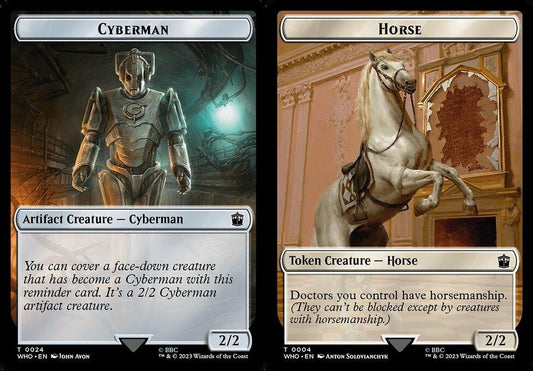 Cyberman (0024) // Horse (0004) Double-Sided Token - Foil