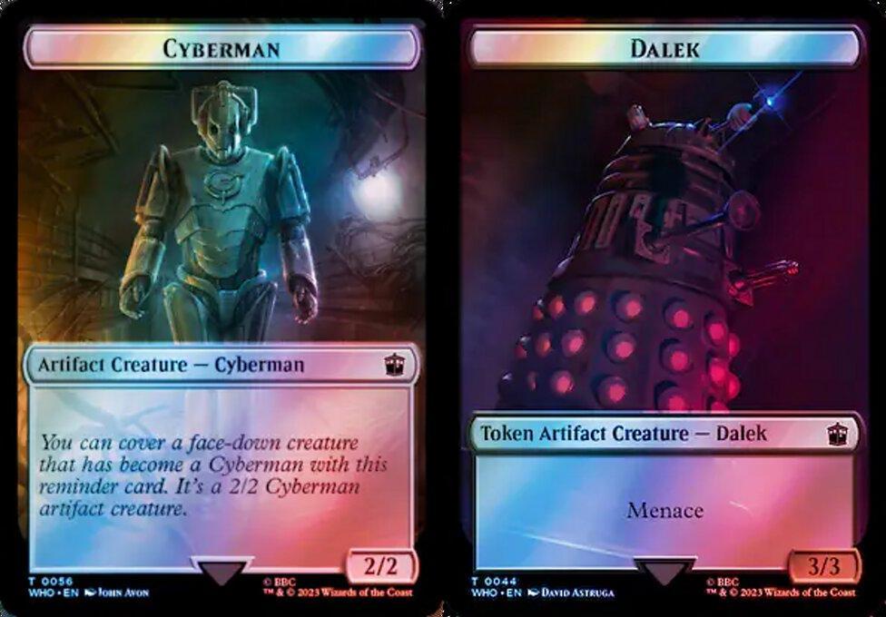 Cyberman (0056) // Dalek (0044) Double-Sided Token - Surge Foil