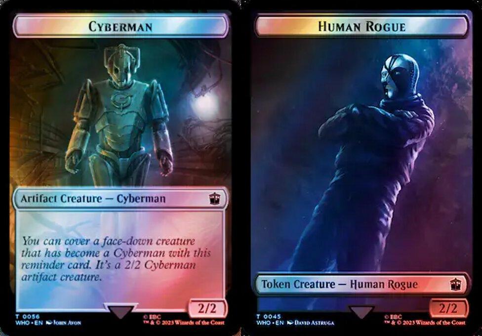 Cyberman (0056) // Human Rogue (0045) Double-Sided Token - Surge Foil