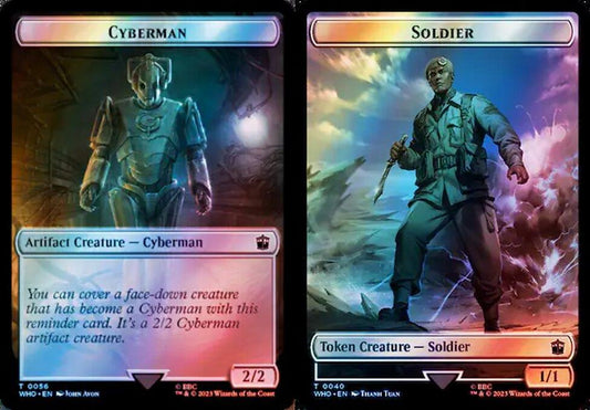 Cyberman (0056) // Soldier (0040) Double-Sided Token - Surge Foil