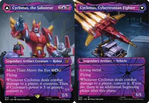 Cyclonus, the Saboteur // Cyclonus, Cybertronian Fighter (023) (Borderless) - Shattered Glass Foil