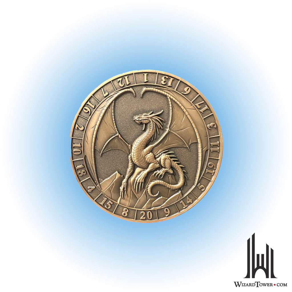 Individual Dice - Coin Lawful Gold Dragon d20