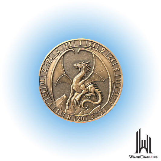Individual Dice - Coin Lawful Gold Dragon d20