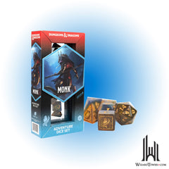 Dice Set - DnD Adventure Monk Blue / Gold 12ct