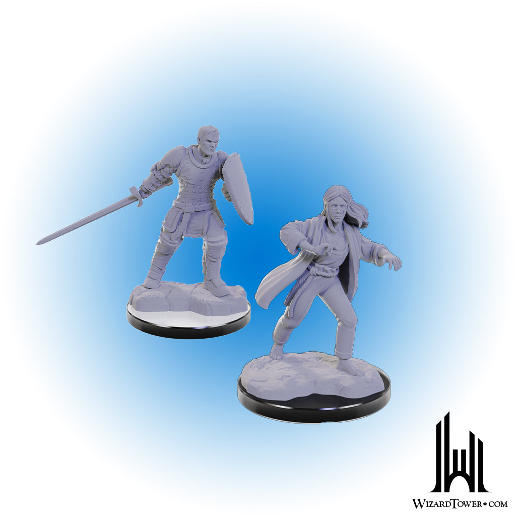 Unpainted Miniature - Dungeons & Dragons - Reborn Paladin and Warlock