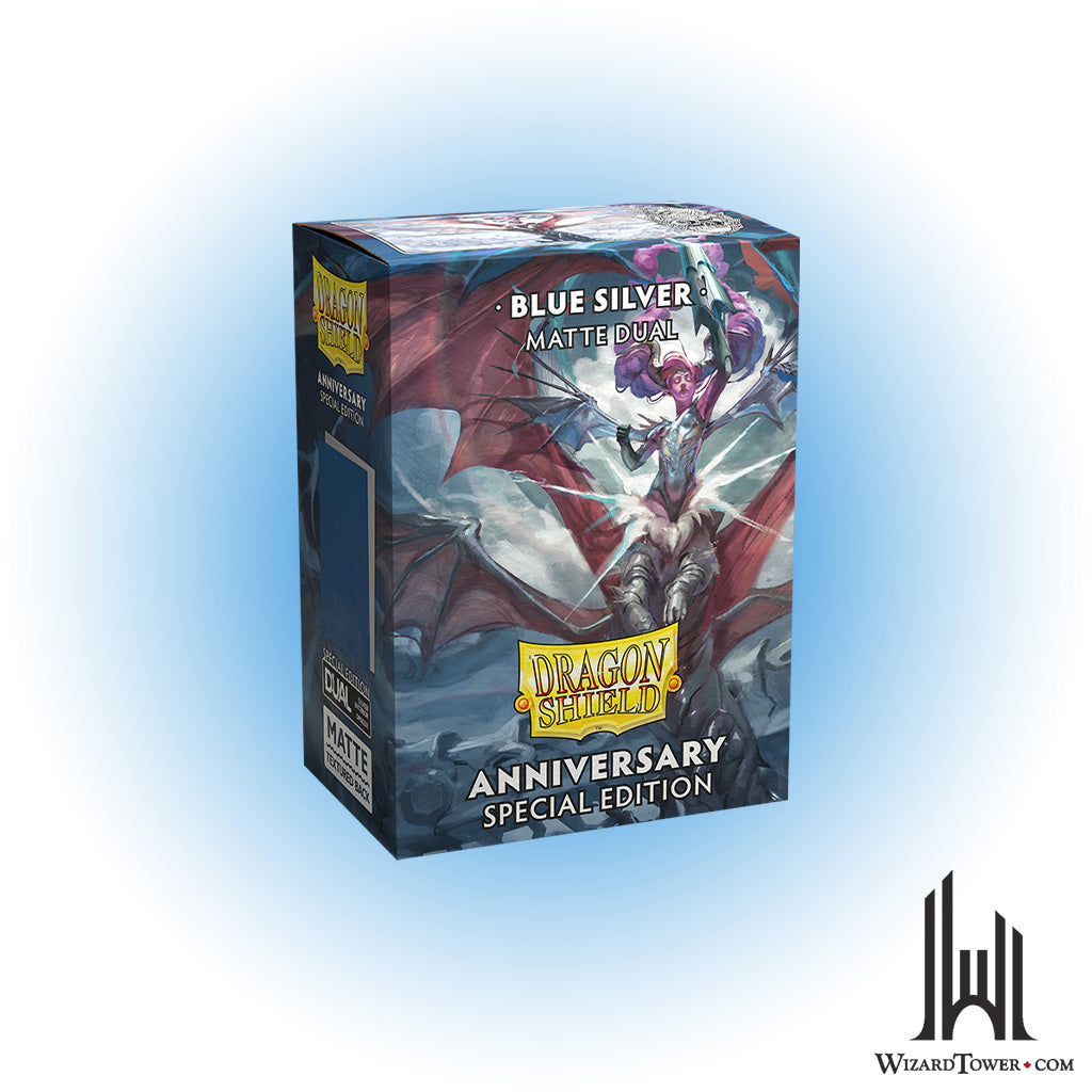 Deck Protectors - Dragon Shield Matte Dual Anniversary Special Edition Blue/Silver 100ct