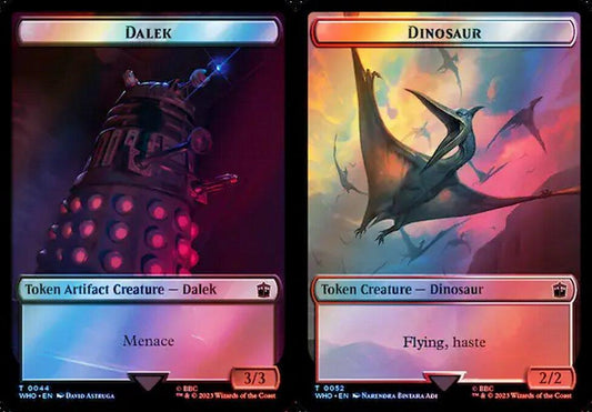 Dalek (0044) // Dinosaur (0052) Double-Sided Token - Surge Foil