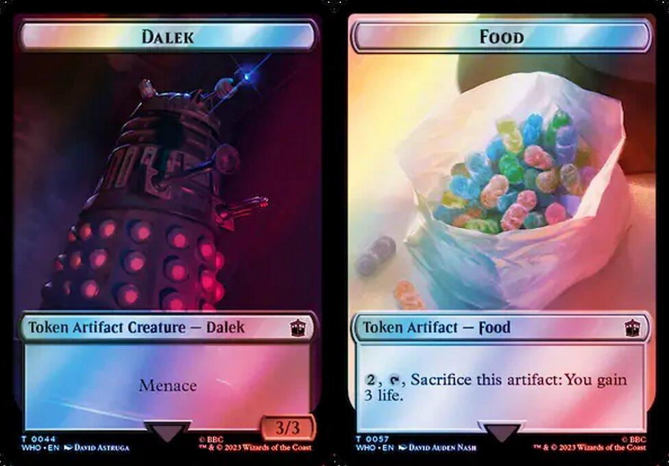 Dalek (0044) // Food (0057) Double-Sided Token - Surge Foil