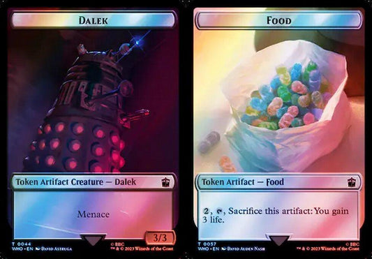Dalek (0044) // Food (0057) Double-Sided Token - Surge Foil