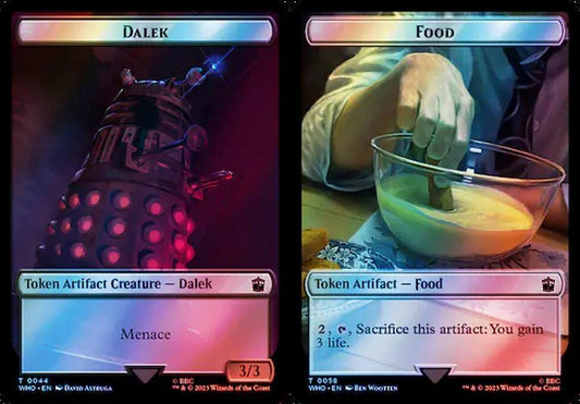 Dalek (0044) // Food (0058) Double-Sided Token - Surge Foil