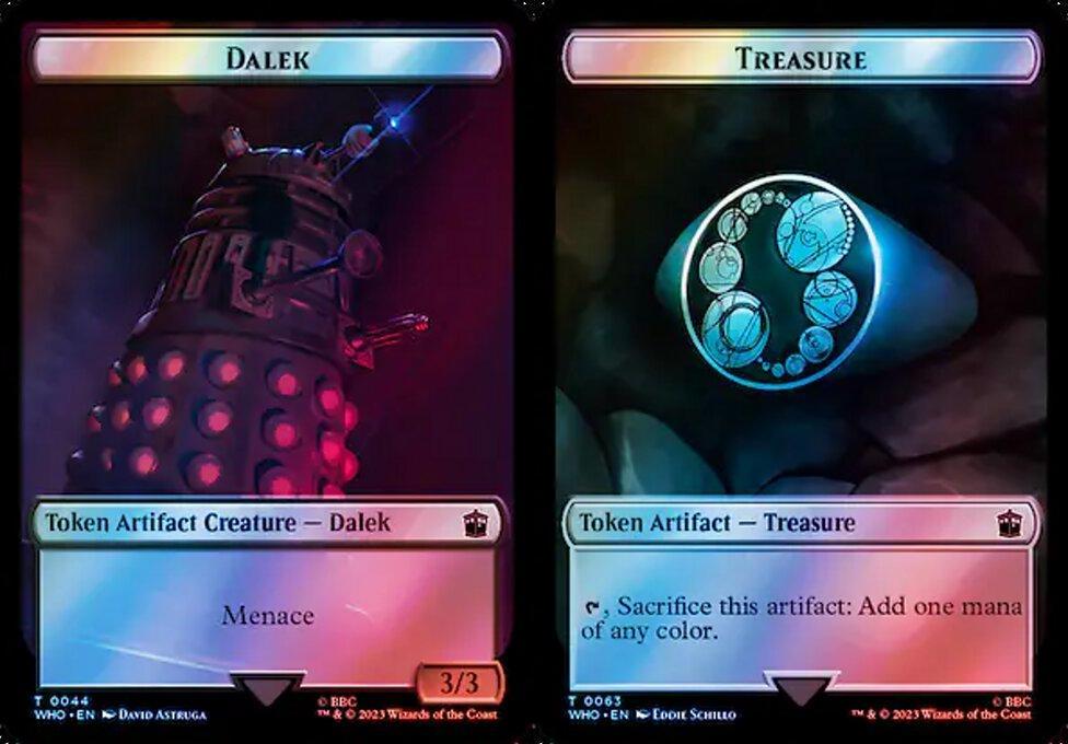 Dalek (0044) // Treasure (0063) Double-Sided Token - Surge Foil