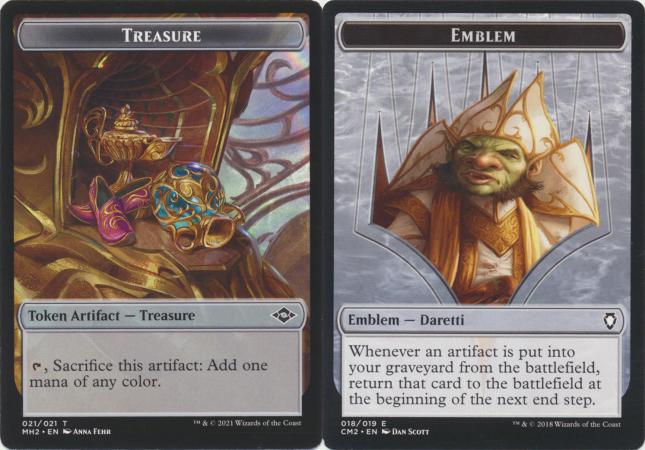 Daretti, Scrap Savant Emblem (018) // Treasure (021) Double-Sided Token
