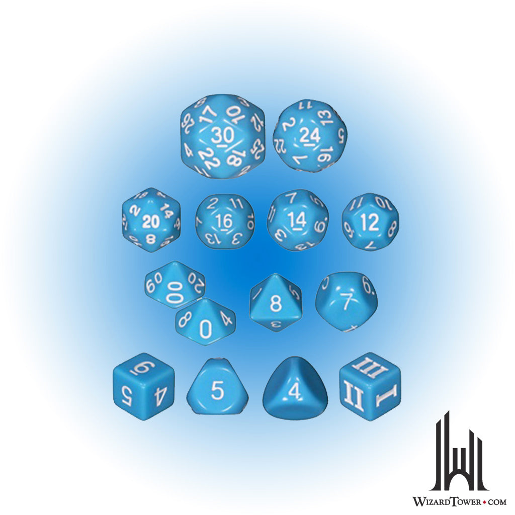 Dice Set - Opaque Blue 14ct