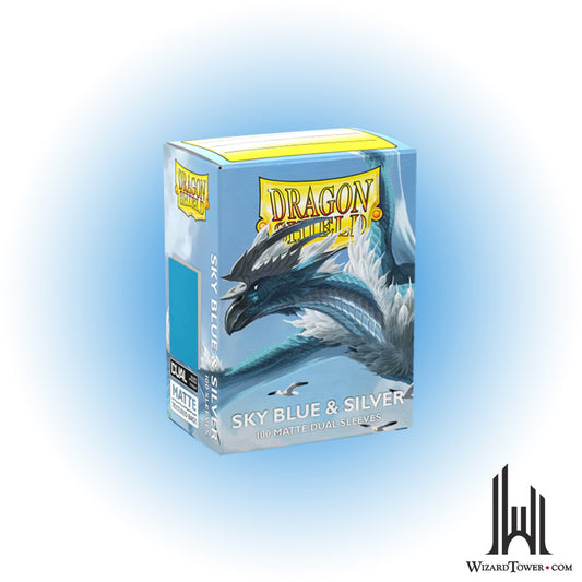 Deck Protectors - Dragon Shield Matte Dual Sky Blue and Silver 100ct