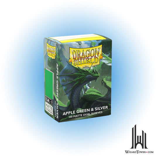 Deck Protectors - Dragon Shield Matte Dual Green and Silver 100ct