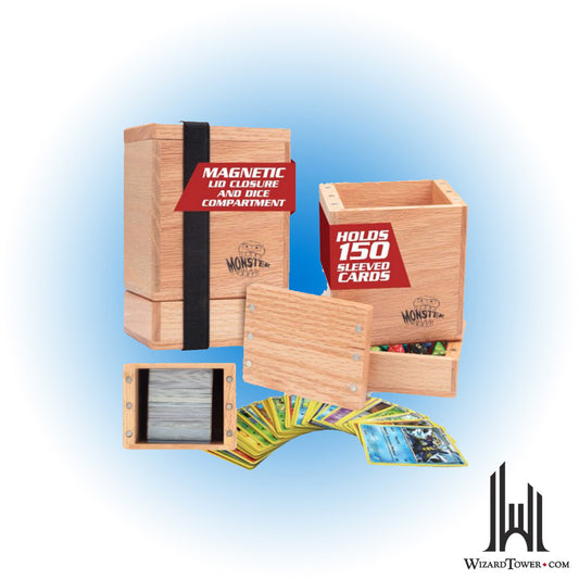 Deck Box - Wood w/ Dice Tray - Red Oak 150+