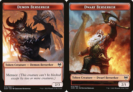 Demon Berserker (010) // Dwarf Berserker (012) Double-Sided Token - Foil