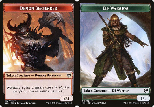 Demon Berserker (010) // Elf Warrior (015) Double-Sided Token - Foil