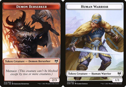 Demon Berserker (010) // Human Warrior (003) Double-Sided Token - Foil