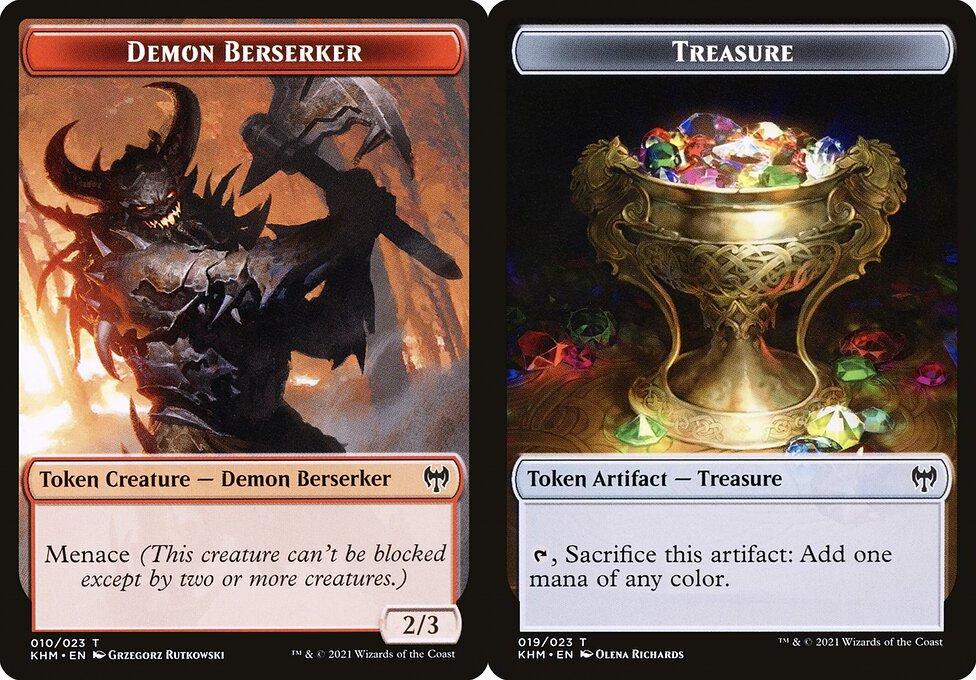 Demon Berserker (010) // Treasure (019) Double-Sided Token - Foil