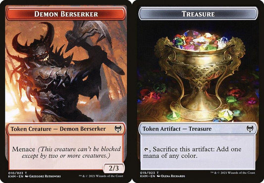 Demon Berserker (010) // Treasure (019) Double-Sided Token - Foil