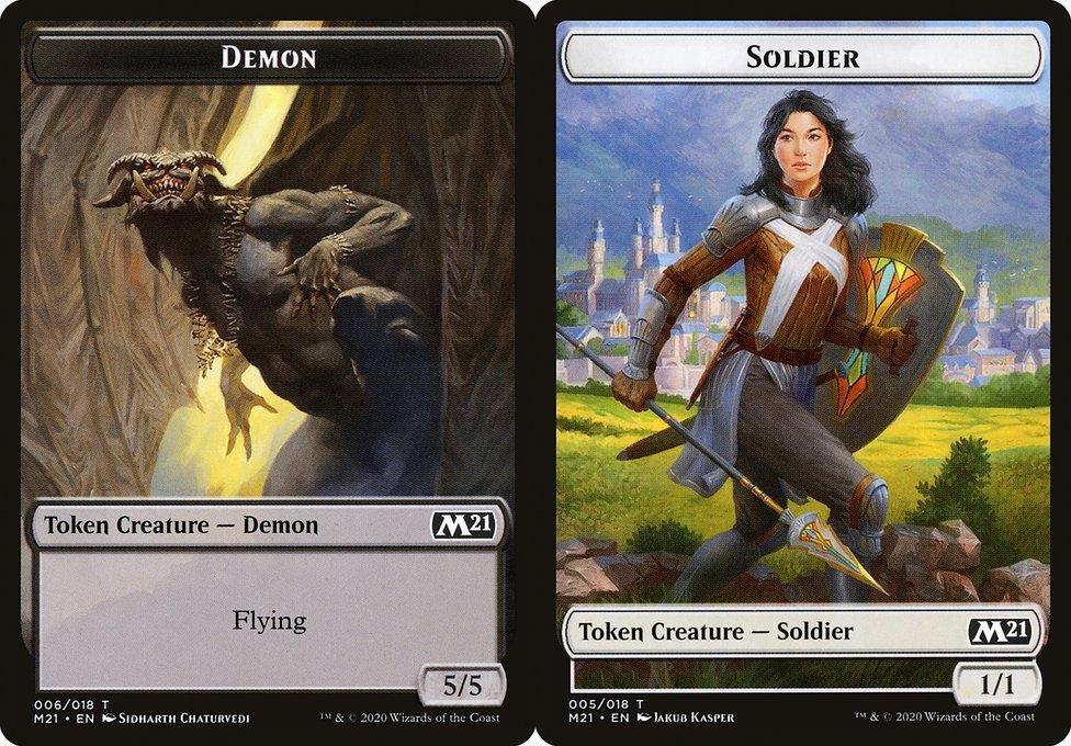 Demon (006) // Soldier (005) Double-Sided Token - Foil