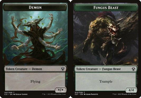 Demon (007) // Fungus Beast (015) Double-Sided Token