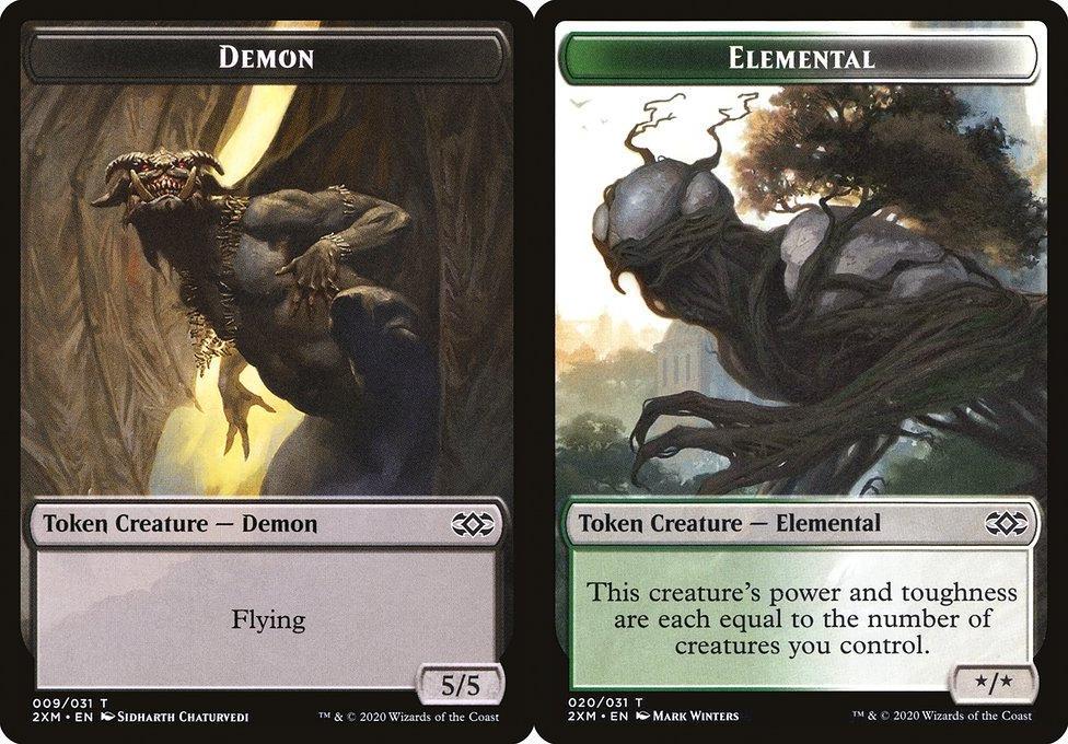 Demon (009) // Elemental (020) Double-Sided Token - Foil