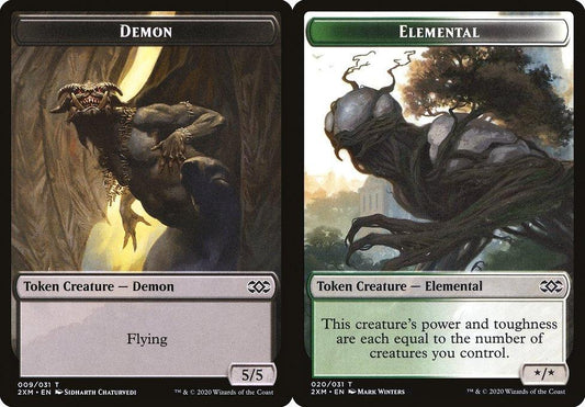 Demon (009) // Elemental (020) Double-Sided Token - Foil