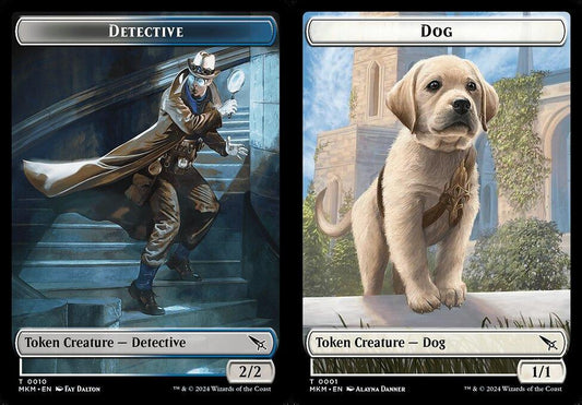 Detective (0010) // Dog (0001) Double-Sided Token - Foil