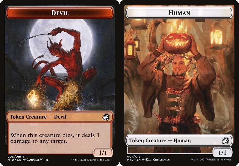 Devil (006) // Human (001) Double-Sided Token - Foil