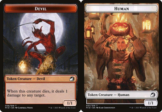 Devil (006) // Human (001) Double-Sided Token - Foil