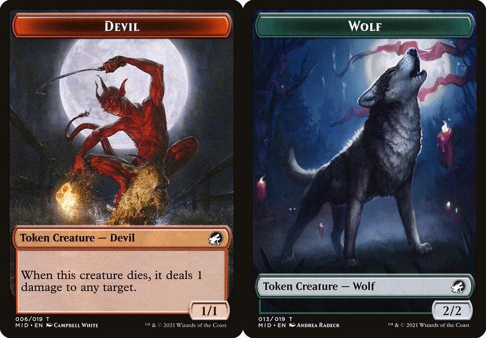 Devil (006) // Wolf (013) Double-Sided Token - Foil